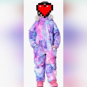 SNBOCON Kids Girls Waterproof One Piece Snowsuit